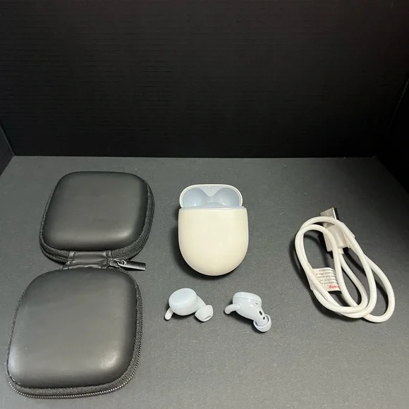 White Wireless google pixel series A Earbuds with Case and Charger. - Picture 8 of 15